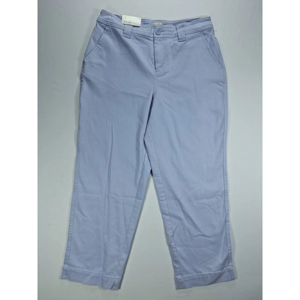 A New Day Pants Womens 6R Purple High Rise Straight Leg Cropped Ankle Trousers